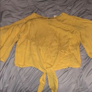 Yellow short sleeve blouse
